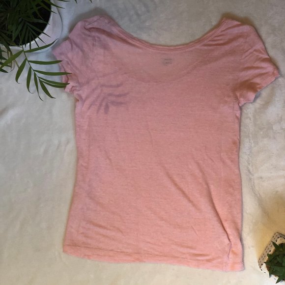 LOFT Blush Pink Linen T-Shirt - Picture 4 of 4